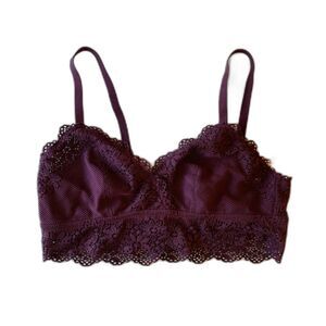 Aerie | Purple Lace Bralette Adjustable Straps Size Large